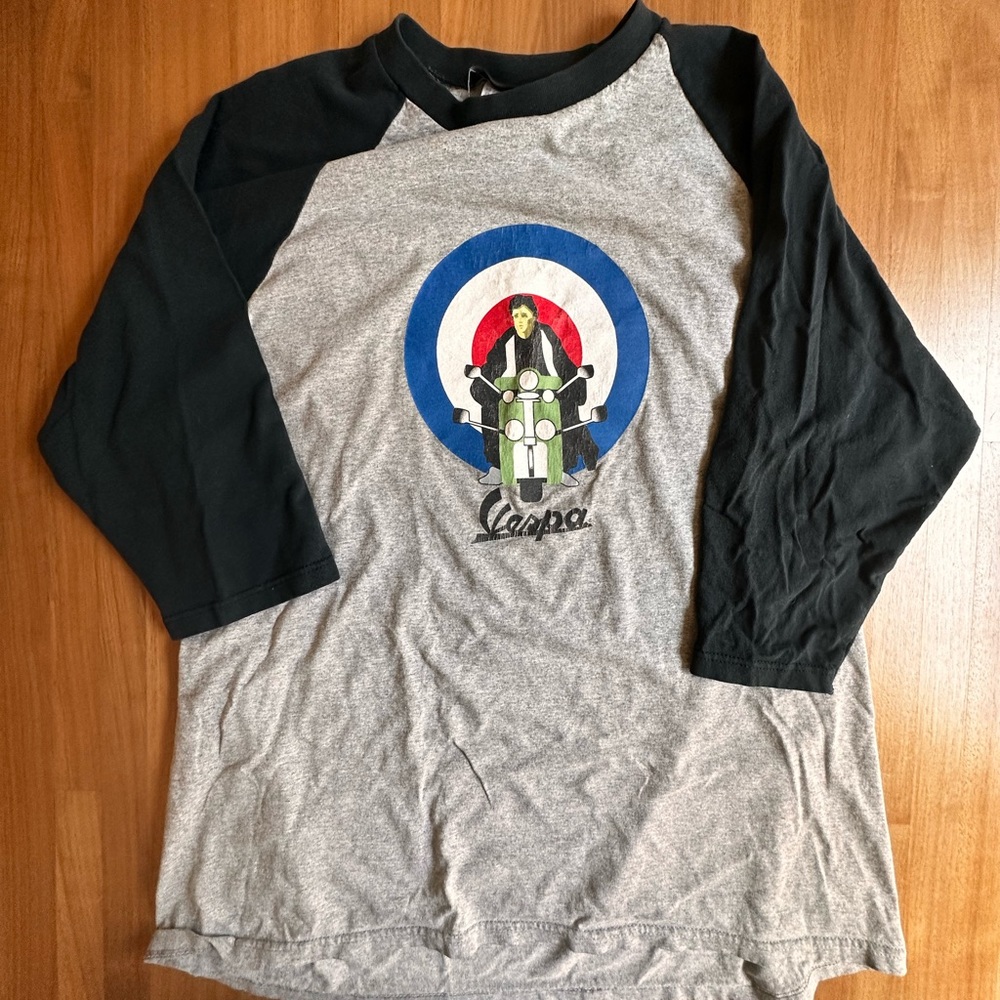 Vespa licensed 3/4 baseball sleeve t-shirt, Mod Quadrophenia design, XL